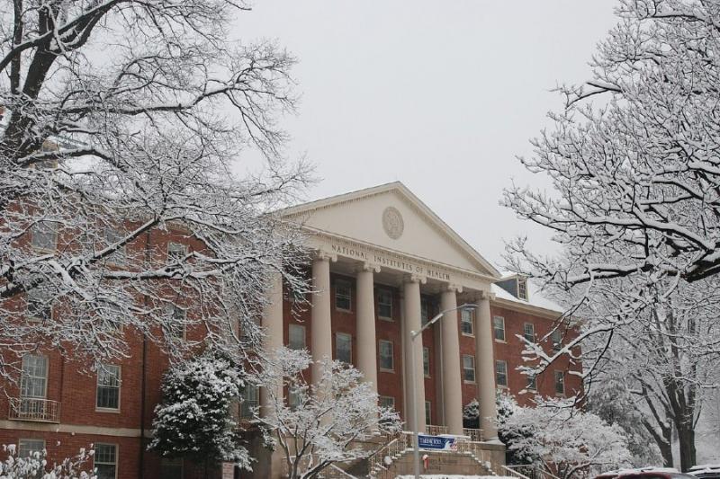 Photo of the NHLBI in winter