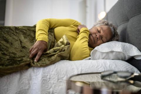 Elderly person sleeping