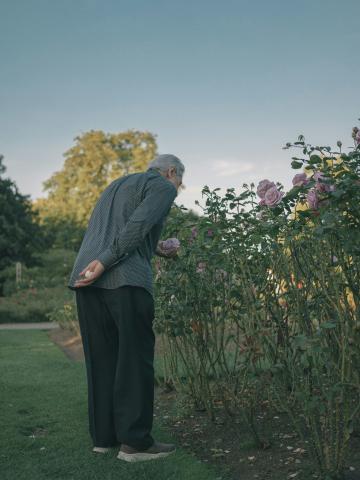 Elderly person outside